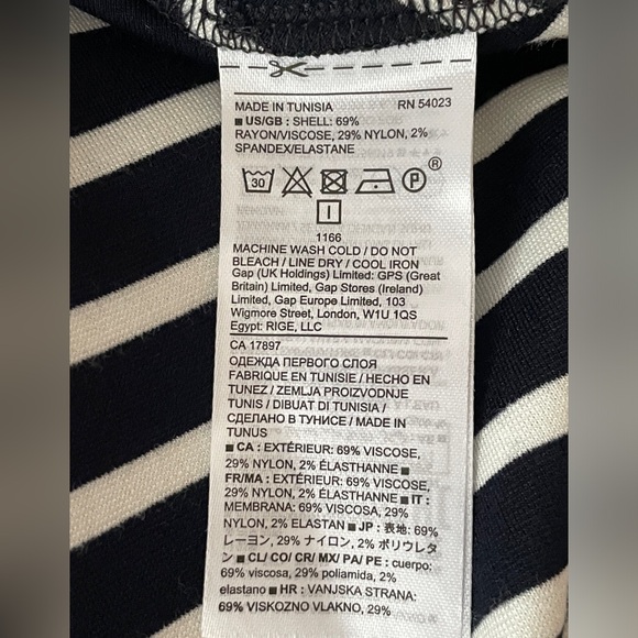 NWT Banana Republic Navy Stripe Ponte Flounce Midi Sleeveless Dress Size 14 - Picture 12 of 12